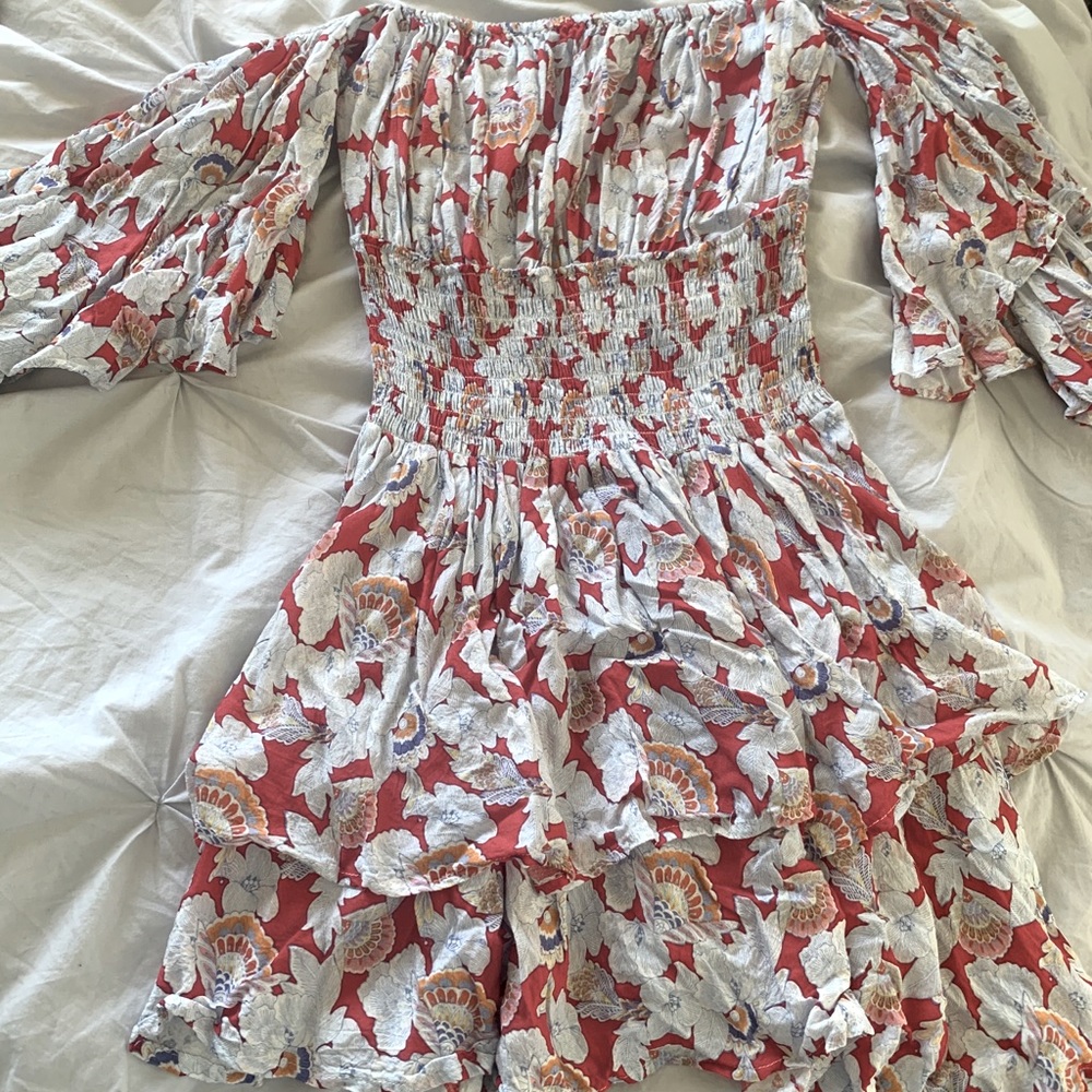 Forever21 Flowy dancer dress - ruched/off shoulder